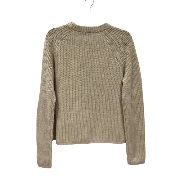 Jenni Kayne Women’s Cashmere Fisherman Sweater Large Oatmeal Knit Pullover - Picture 11 of 16